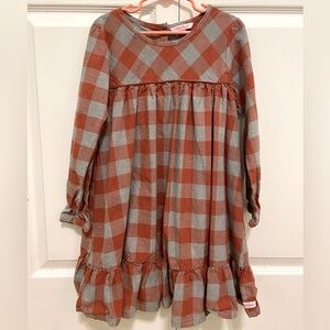 Ruffle Butts Ruffle Hem Dress, Girls 7, Red and grey checkers